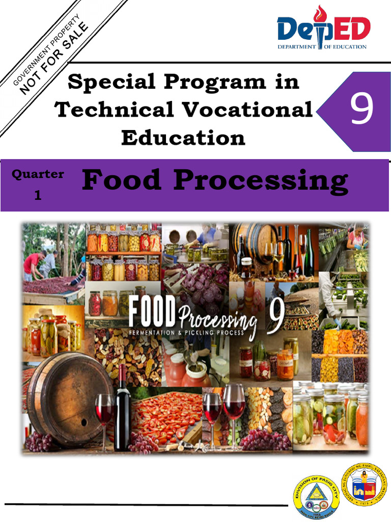 Sptve Food Processing Tech9 Q1 M3 Pdf Vegetables Fruit 