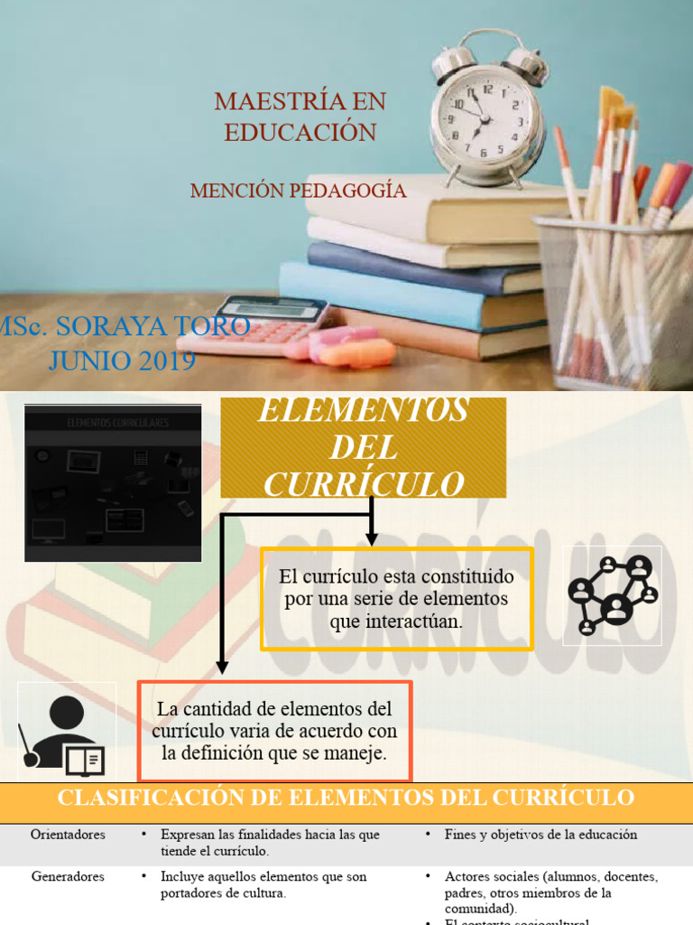 Elementos del Currículo Educativo | PDF | Plan de estudios | Enseñando