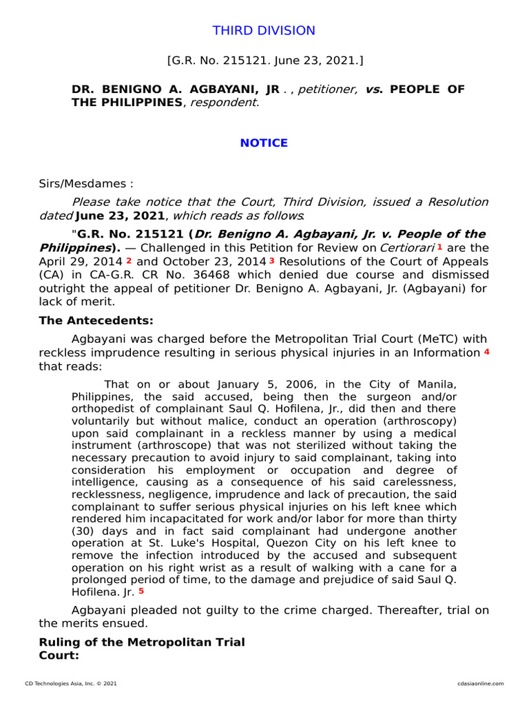 Agbayani Jr. Vs People | PDF