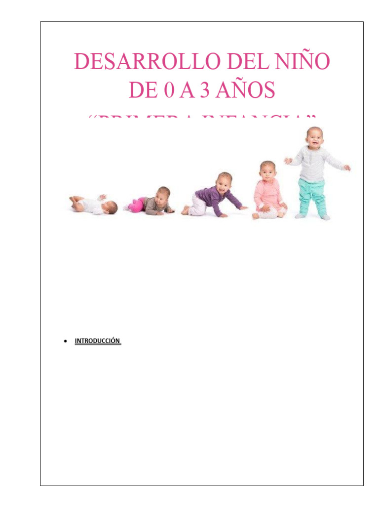 Informe de Desarrollo de 0 A 3 Años | PDF | Desarrollo cognitivo ...
