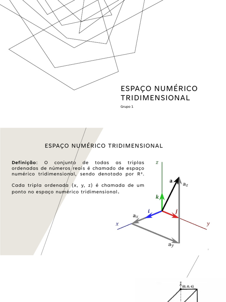 Espaço Numérico Tridimensional | PDF | Sistema de coordenada cartesiana ...