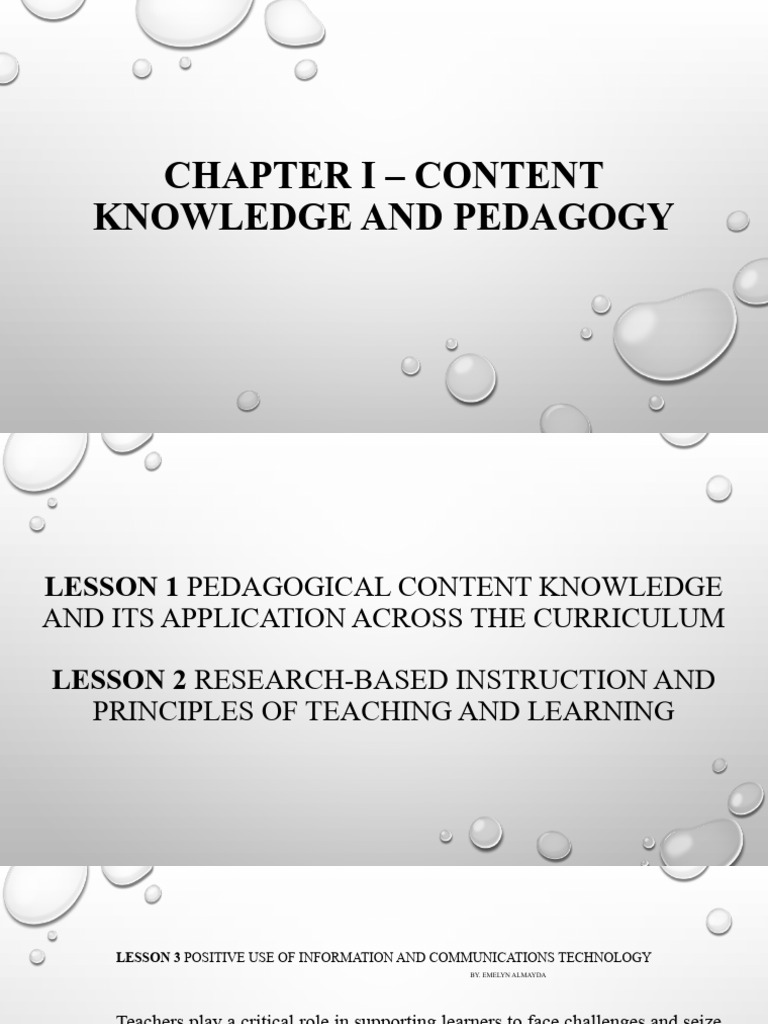 Chapter I - Content Knowledge and Pedagogy | PDF