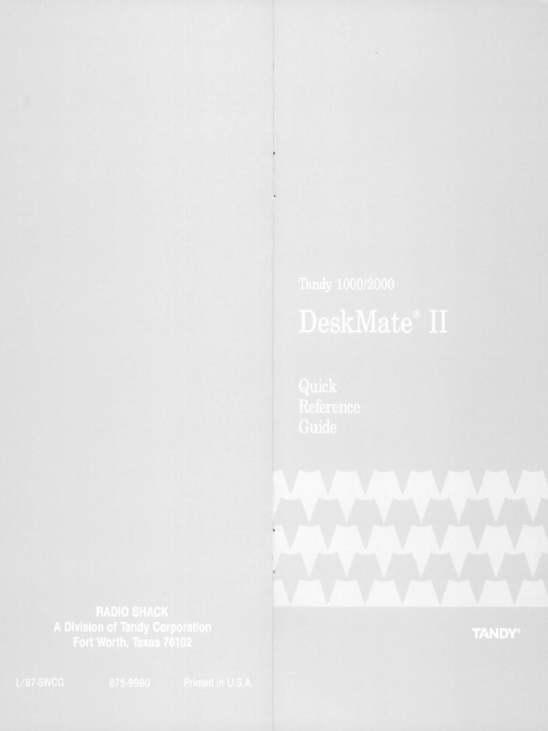 DeskMate II Quick Ref 25-1164 | PDF