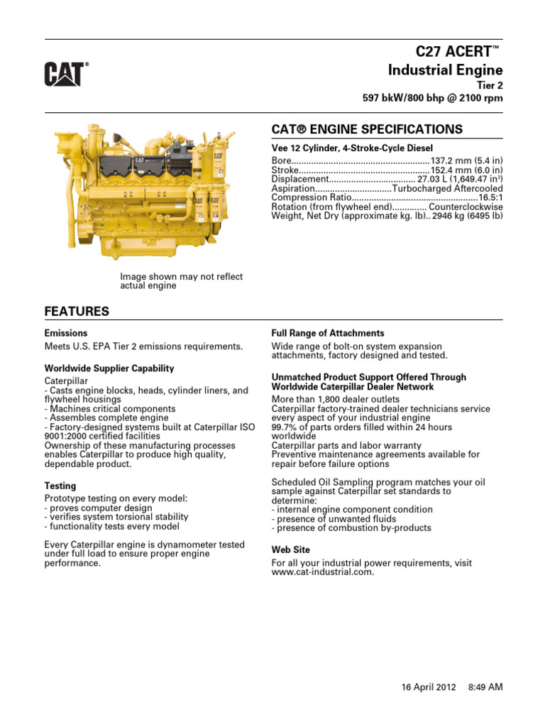 C27 ACERT 597bkW | PDF