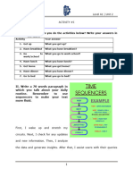 Exercise 5 Your Daily Routine (Unit 2, 5th Week)