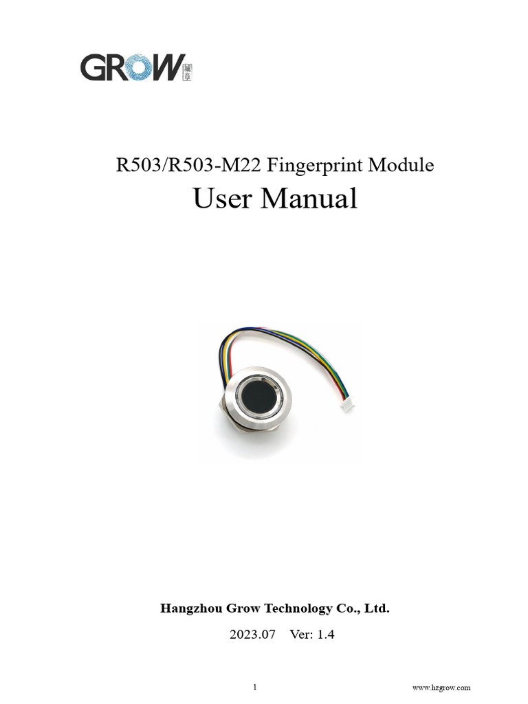 R503 R503-M22 Fingerprint Module User Manual-V1 4 | PDF
