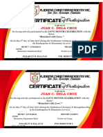 Cert of Participation Lovemonth