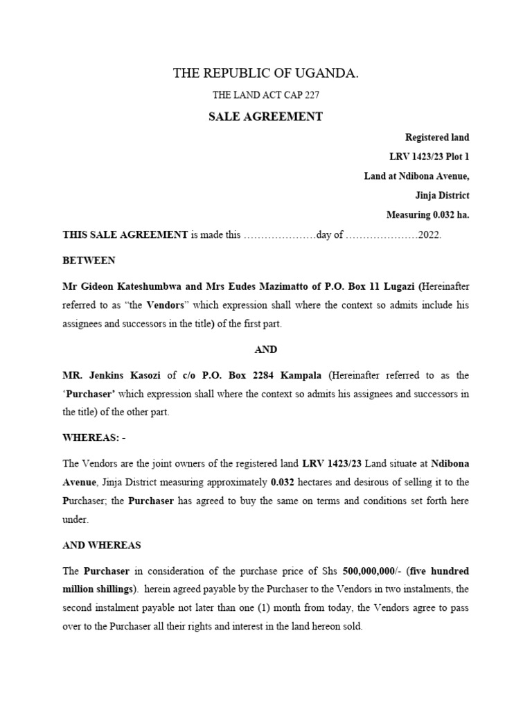 Land Sale Agreement PDF