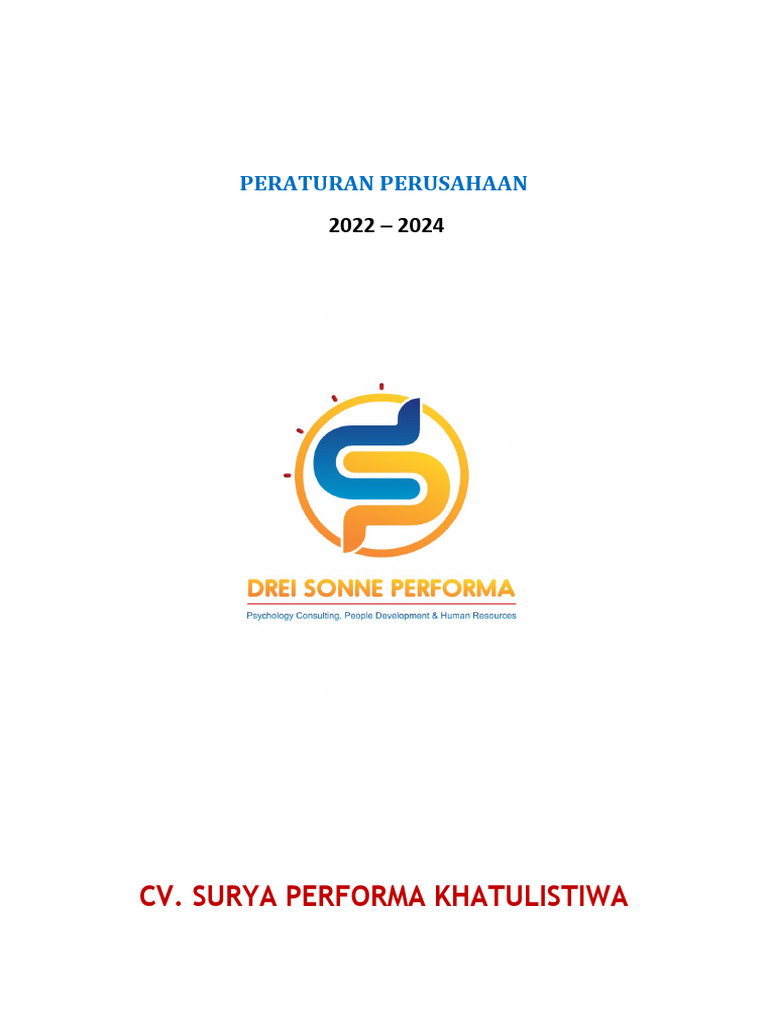 Peraturan Perusahaan PP 2022 2024 | PDF