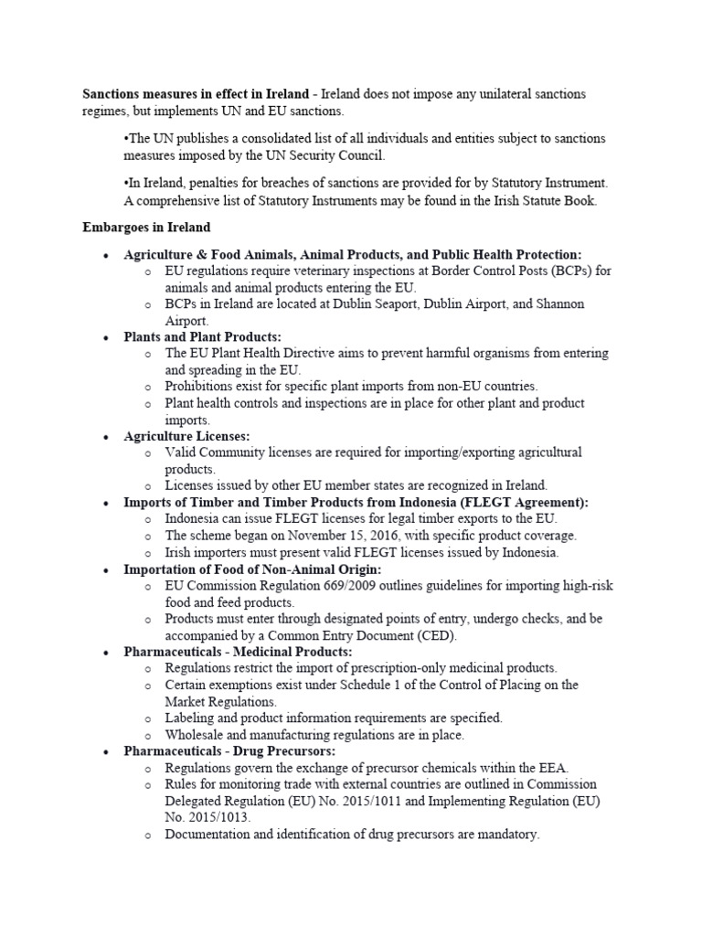 Sanctions and Embargoes | PDF