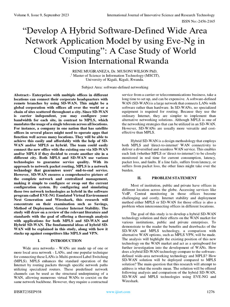 Hybrid SD-WAN Model Development | PDF