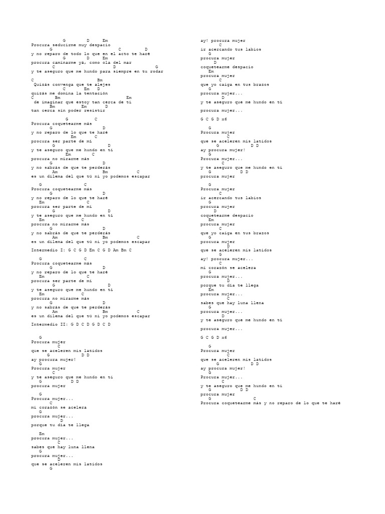 Procura coquetearme - guitarra | PDF