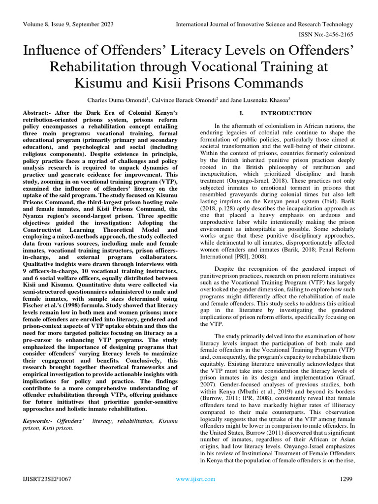 influence-of-offenders-literacy-levels-on-offenders-rehabilitation