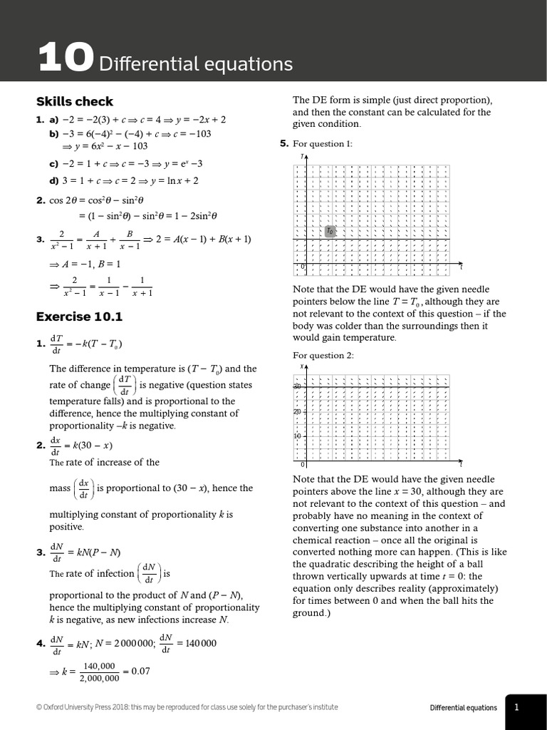 Differential equations skills check pdf
