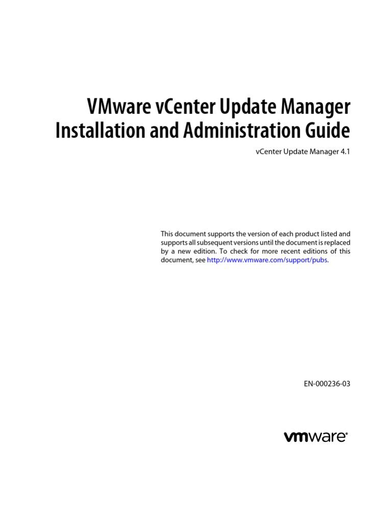 VSP Vum 41 Admin Guide | PDF | V Mware | System Software