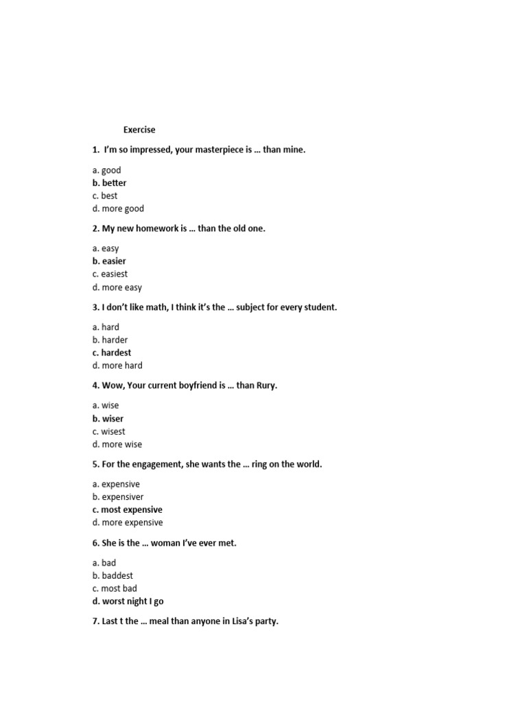 Comparative Degree PDF
