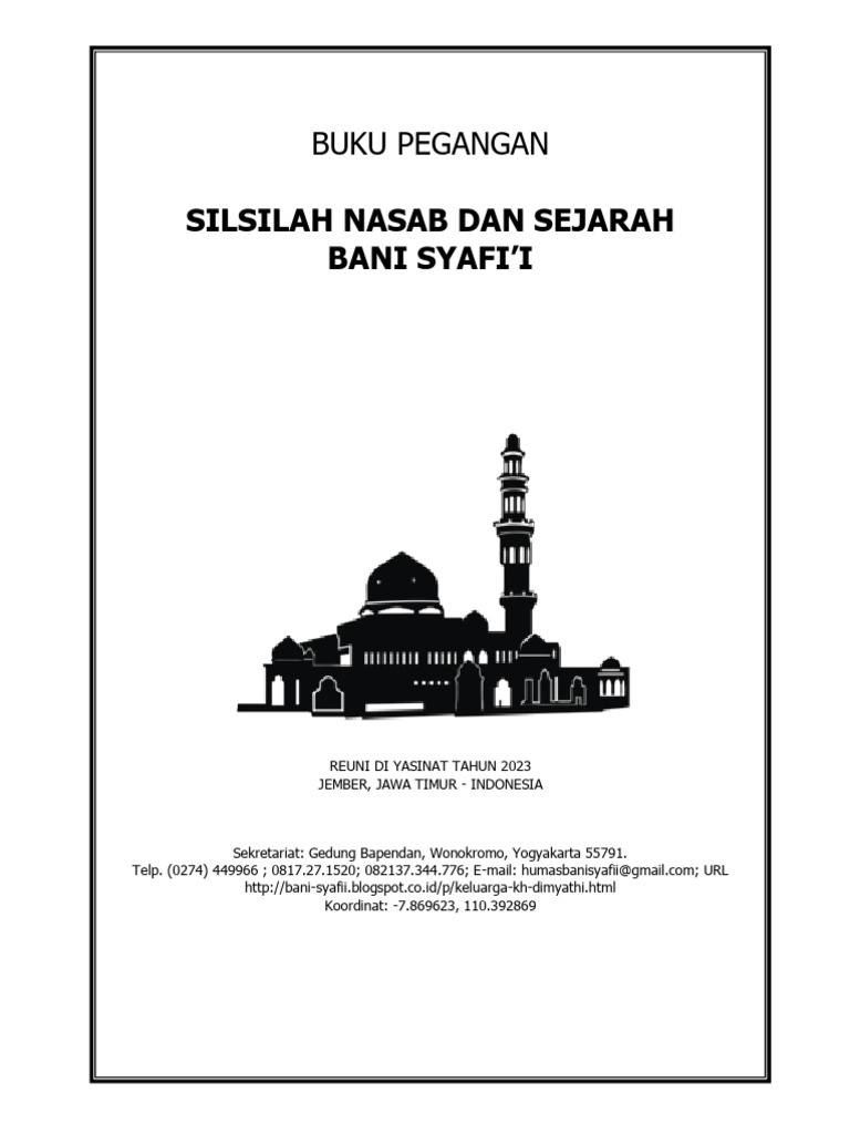 Buku Nasab Bani Syafii Versi Terbaru - 2019 - Singkat | PDF