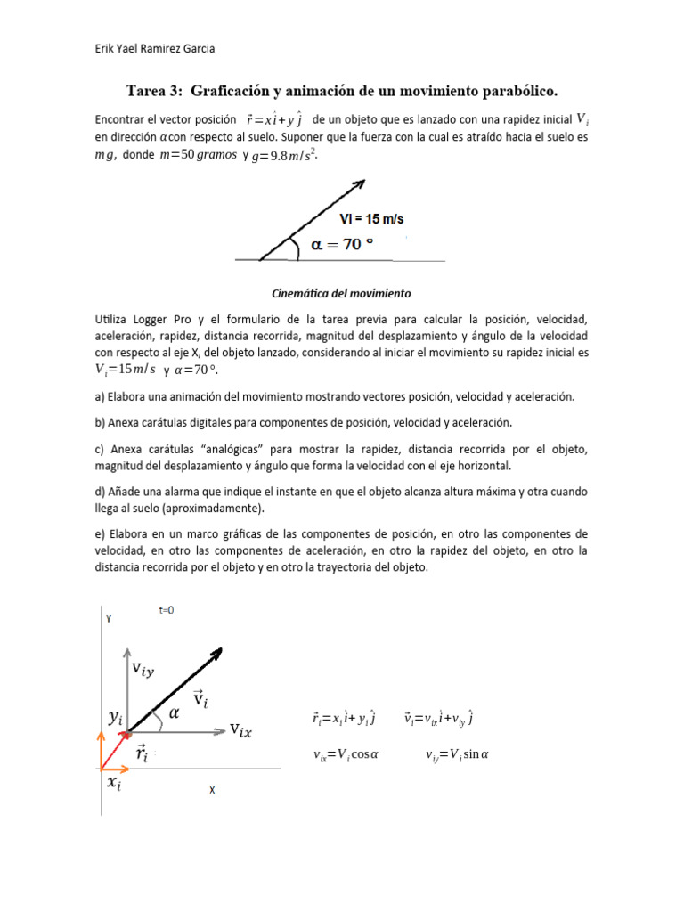 Tarea+3 Graficación+y+Animación+de+Un+Movimiento+Parabólico | PDF ...