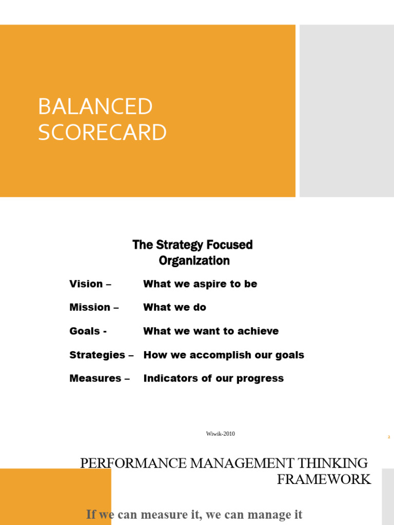 Balanced Scorecard | PDF