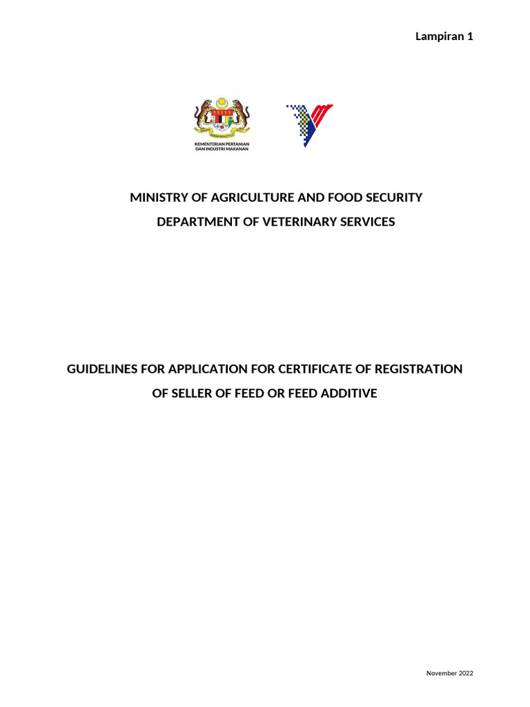 Malaysia Feed Additive Seller Registration Guide | PDF