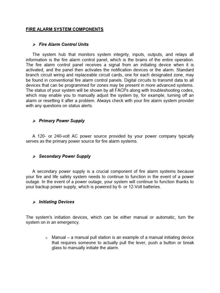 Fire Alarm System Components Guide | PDF