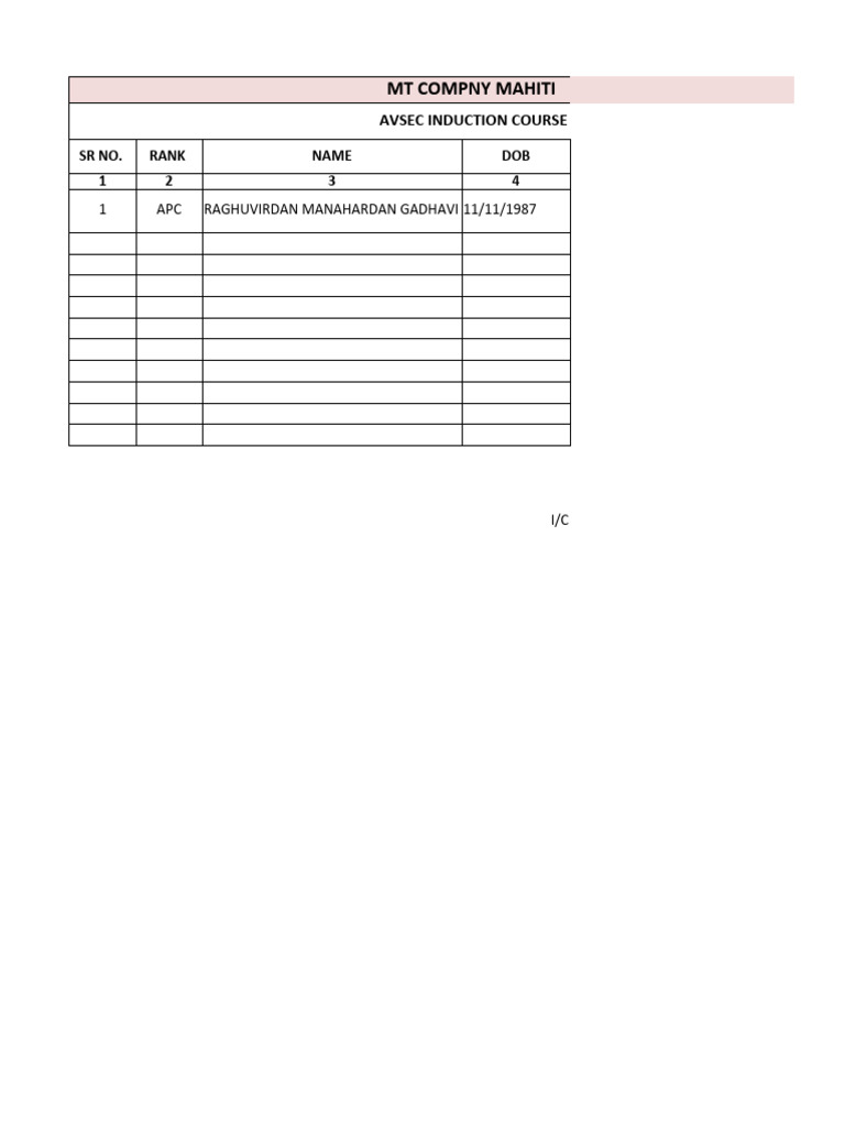 Avsec Induction Course PDF