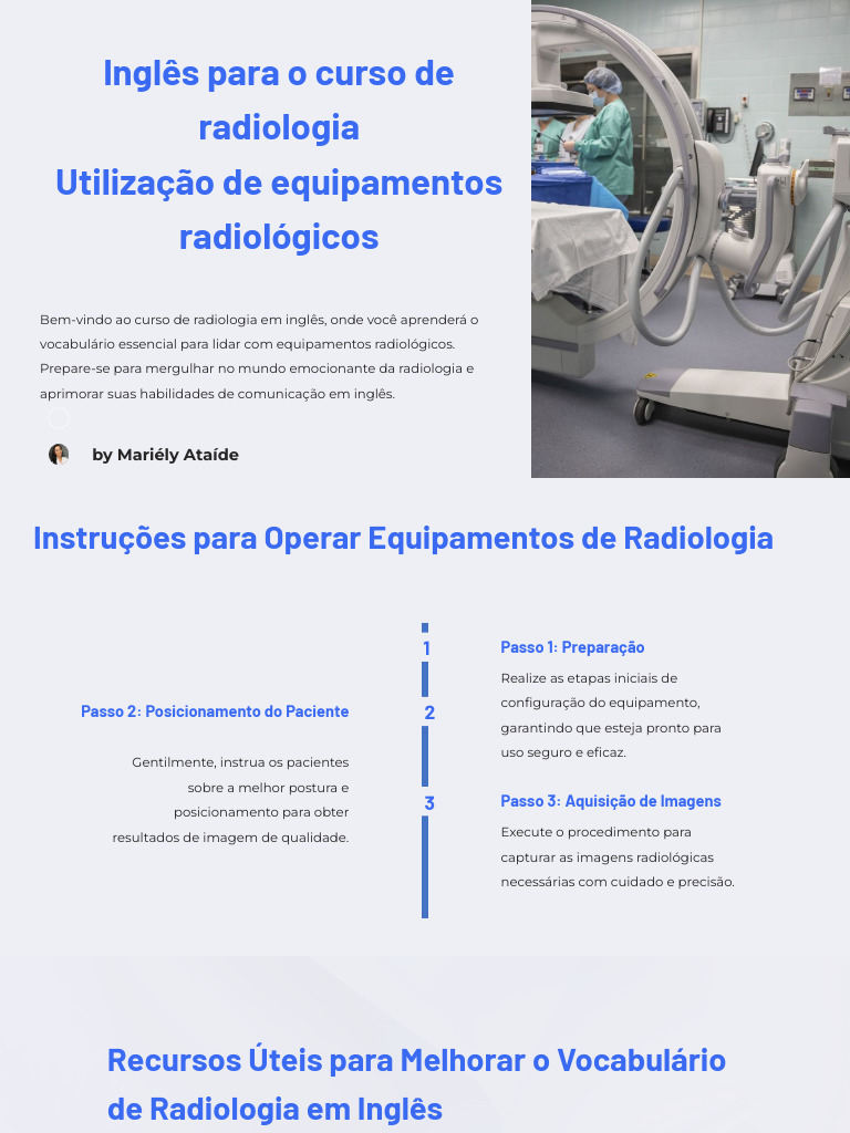 Vocabulário de Radiologia em Inglês | PDF | Radiologia | Imagem