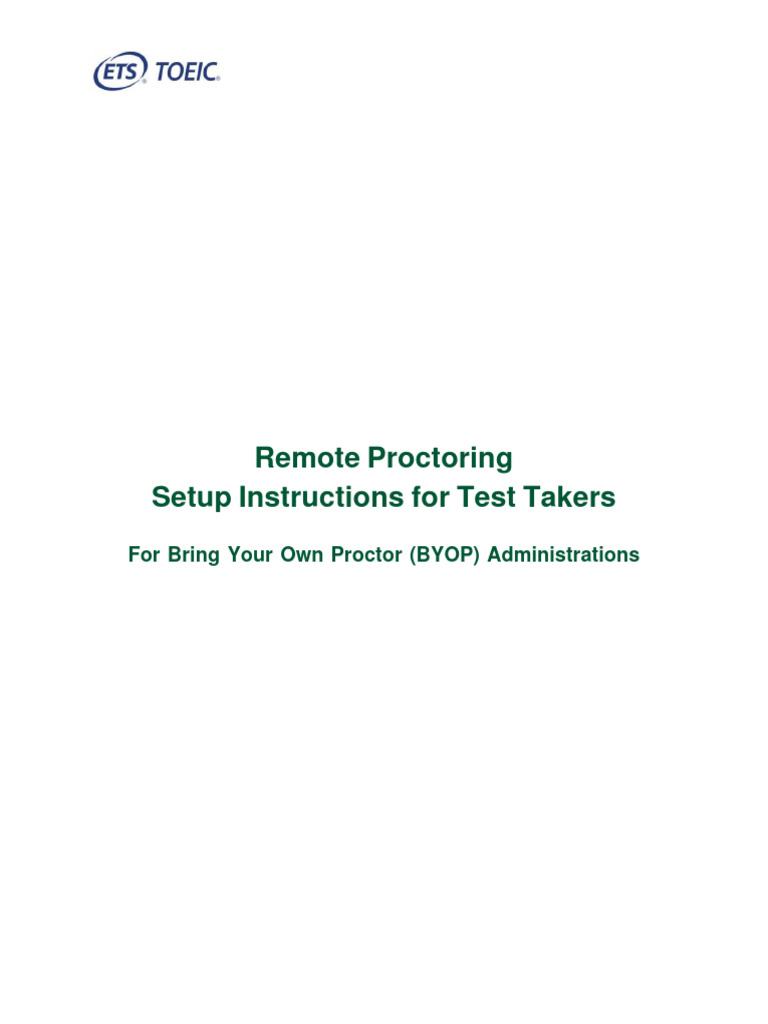 Remote Proctoring Setup for Test Takers_BYOP (1) | PDF