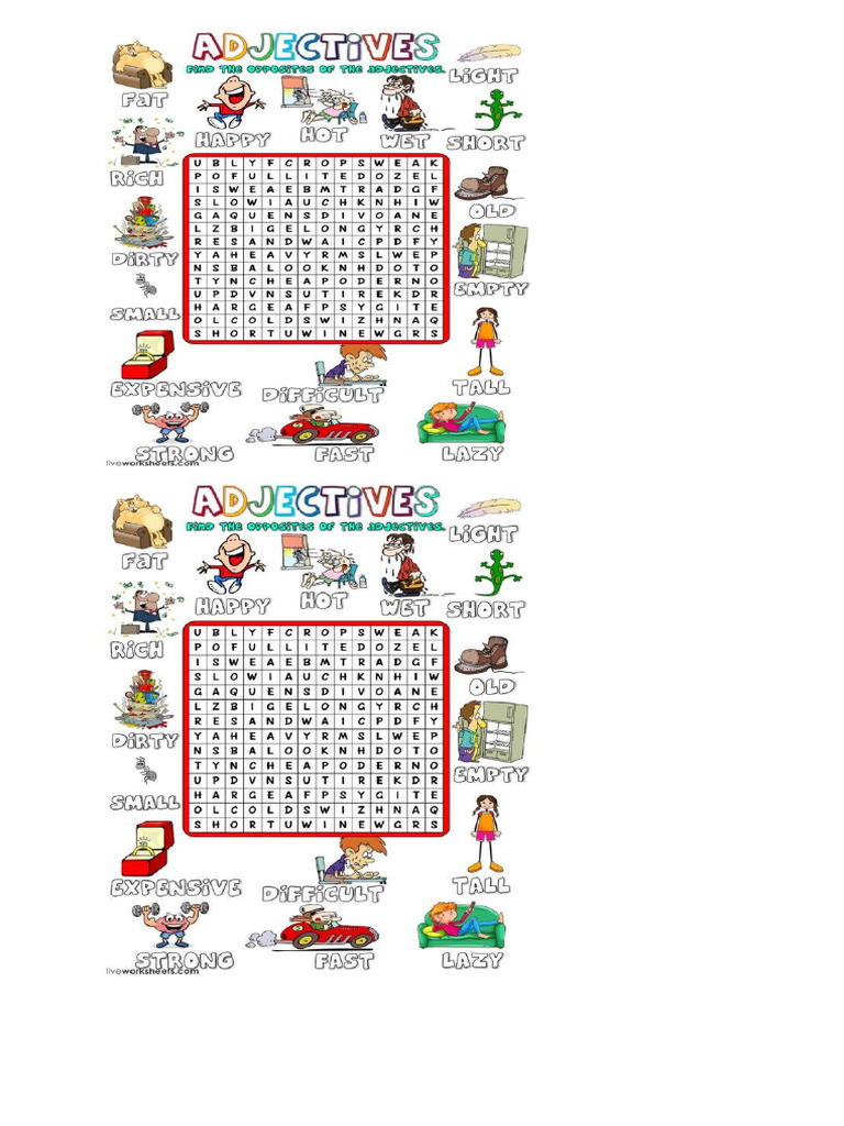 adjective puzzle PDF