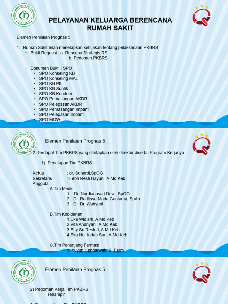 Pelayanan KB di Rumah Sakit: Evaluasi dan Program | PDF