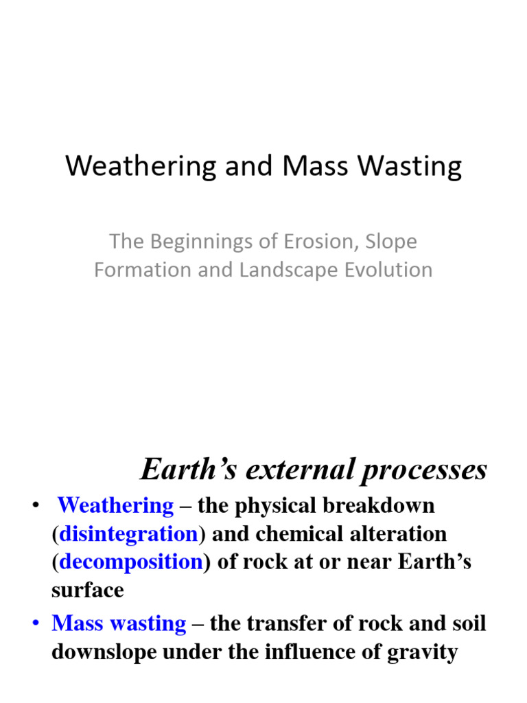Weathering and Mass Wasting 16d8rhb PDF
