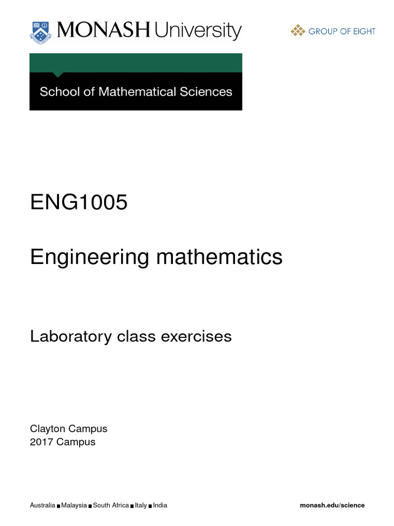 Eng1005 exercises topic 04 ordinary differential equations pdf