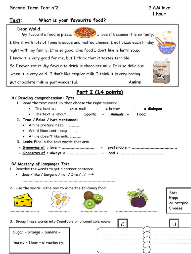 anglais-what-is-your-favorite-food-eval-pdf