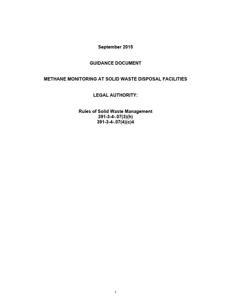 Methane Monitoring Guidance for Landfills | PDF