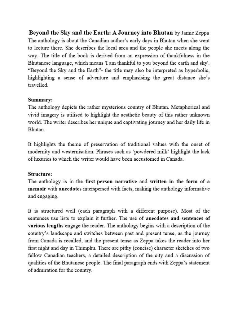 From Beyond The Sky And The Earth Annotated