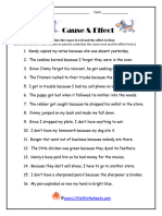 Cause & Effect: Read Each Sentence. Underline The Cause in Red and The Effect in Blue