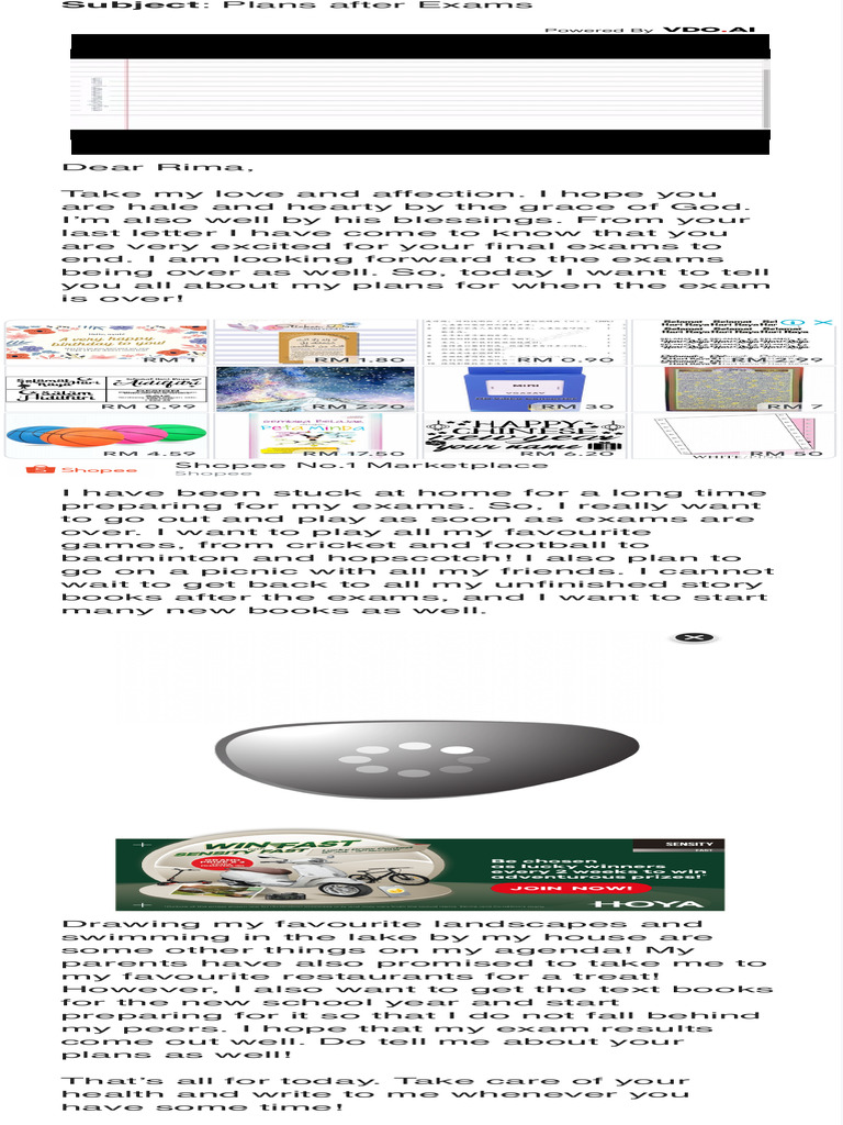 Write An Email To Your Friend About Your Plan Aft | PDF