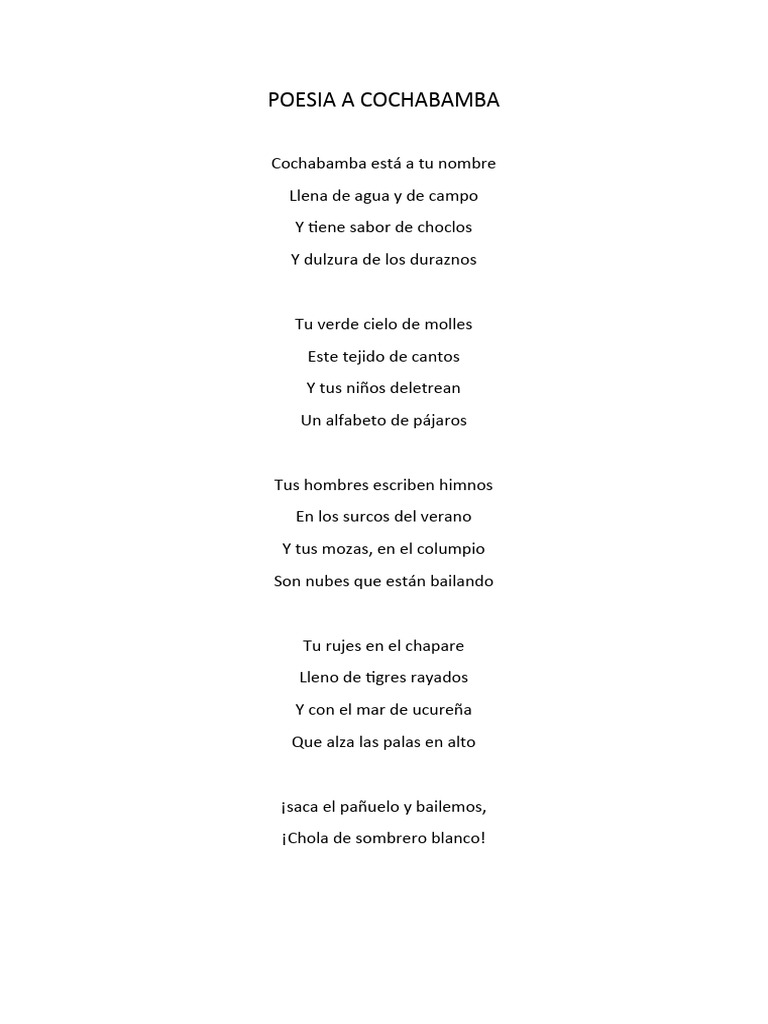 Poesia A Cochabamba Pdf