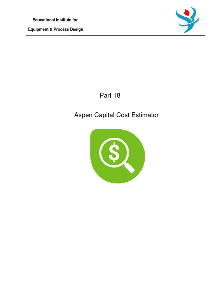 Aspen Capital Cost Estimator PDF Distillation Simulation