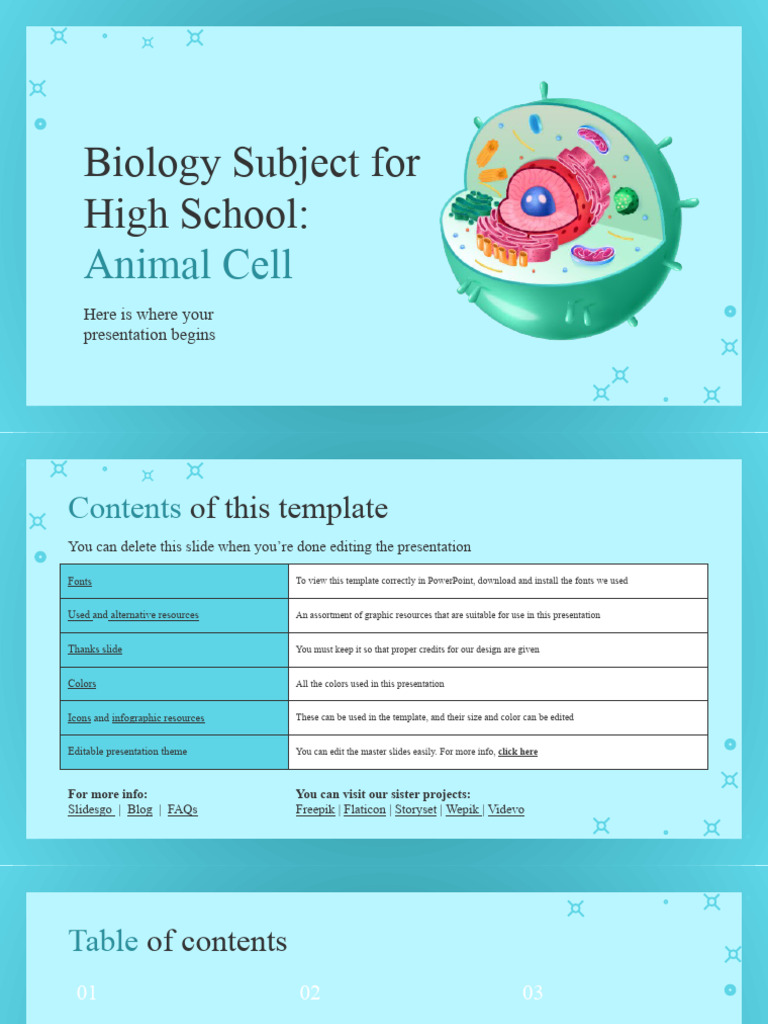 Biology Subject For High School Animal Cell by Slidesgo PDF