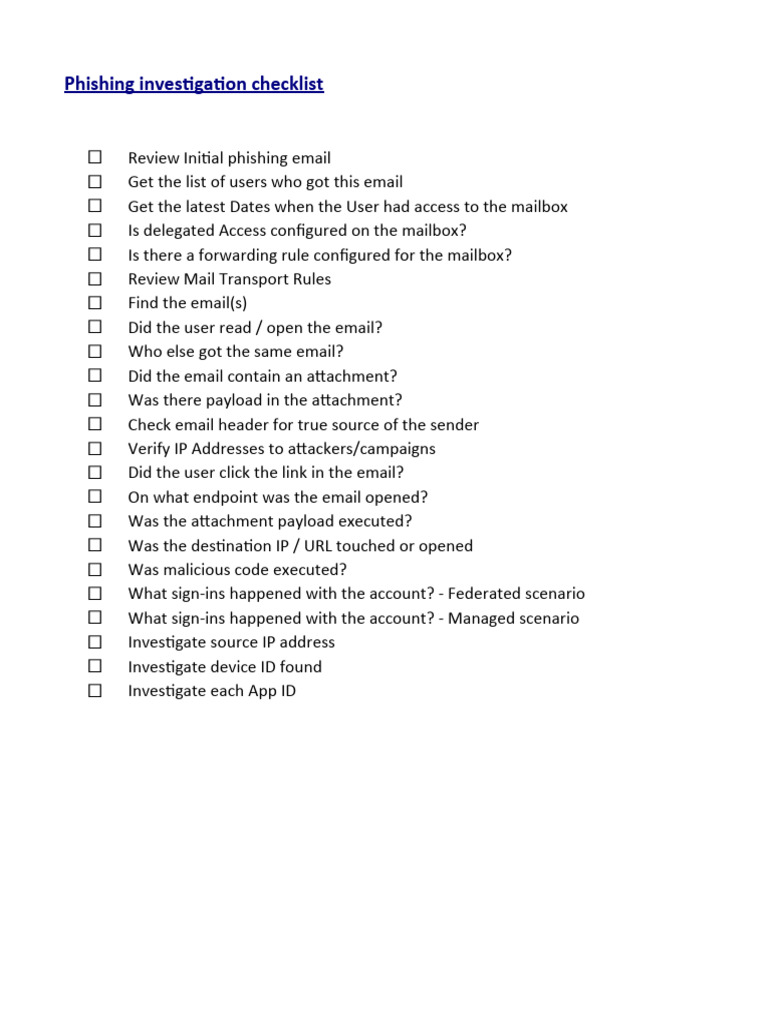 Incident Response Playbook Checklists PDF