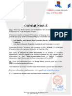 31 Mars 2022 - Communiqué Ouverture Inscription Derniere Liste P9