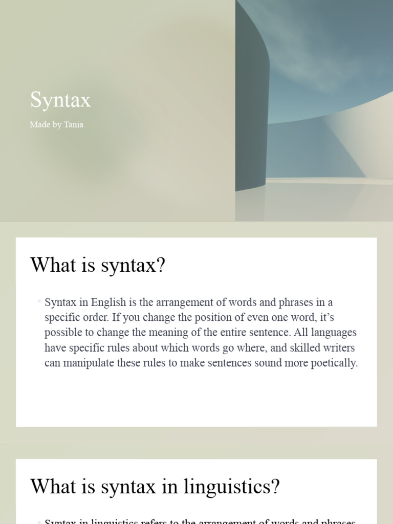 Syntax | PDF