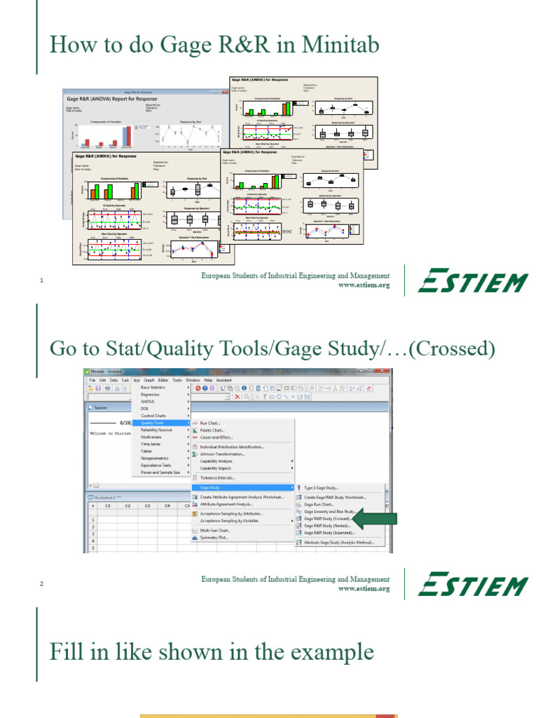 Gage R&R Analysis in Minitab Guide | PDF