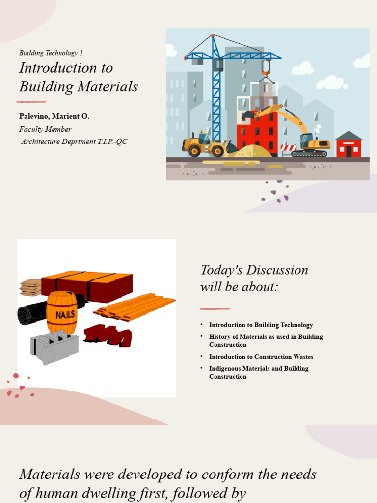 Module 1 Introduction To Building Materials PDF