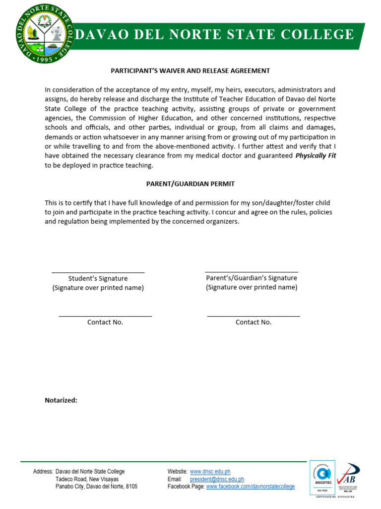 Waiver | PDF