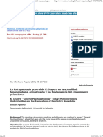 La Psicopatología General de K. Jaspers en La Actualidad Fenomenología, Comprensión y Los Fundamentos Del Conocimiento Psiquiátrico