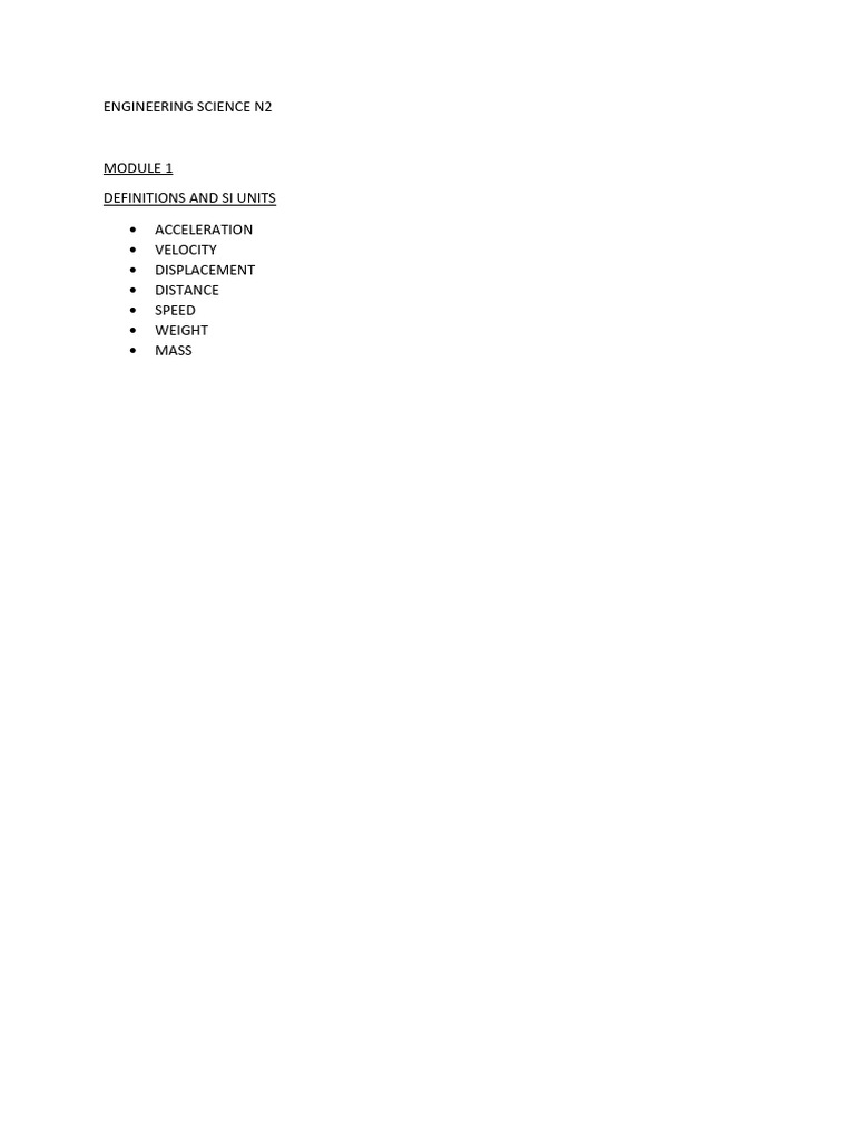 Engineering Science n2 | PDF