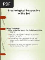 Psychological Perspective of The Self