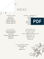 Cream Minimalist Elegant Wedding Menu